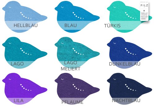 VOGEL Filz Anhänger - Vögel Schlüsselanhänger / Filzvogel